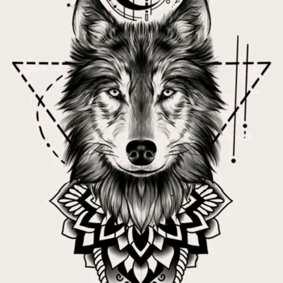 π5 for $25* 7.5" Wolf Temporary Tattoo - Picture 2 of 4